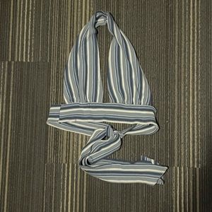 Blue Striped Halter Top